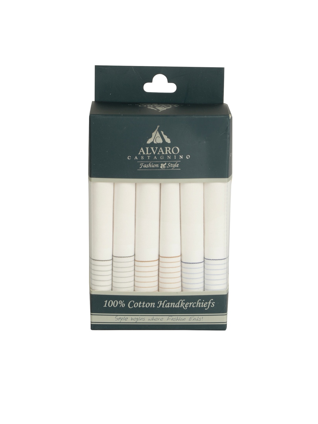 

Alvaro Castagnino Men Set of 6 White Solid Premium Handkerchiefs Gift Set