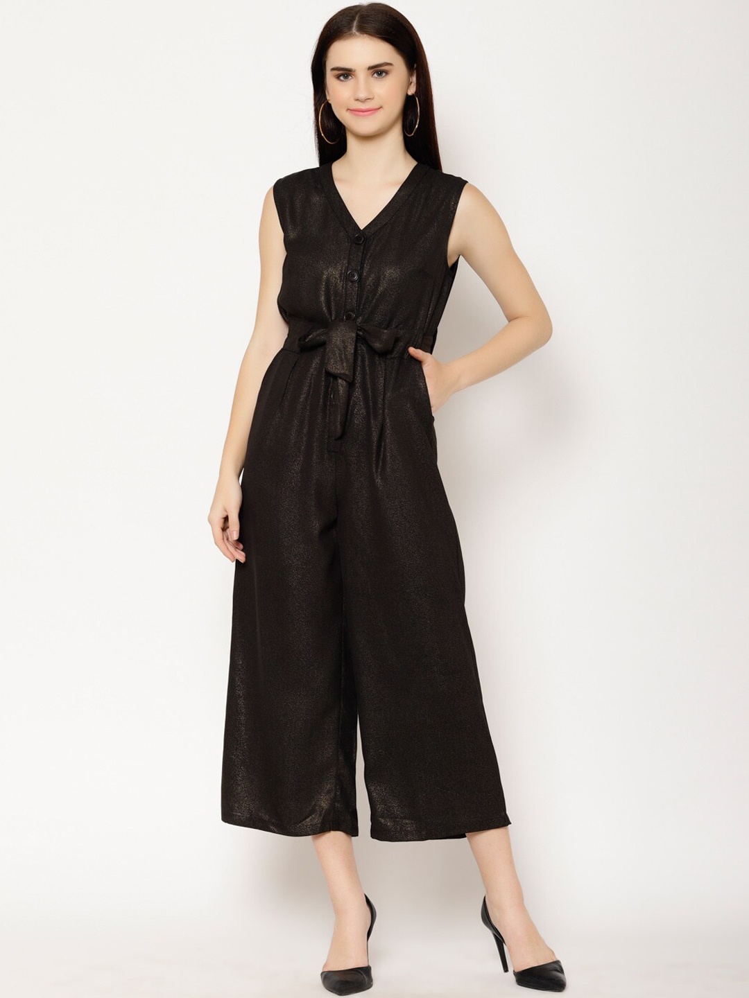 

HOUSE OF KKARMA Women Black Solid Culotte Jumpsuit