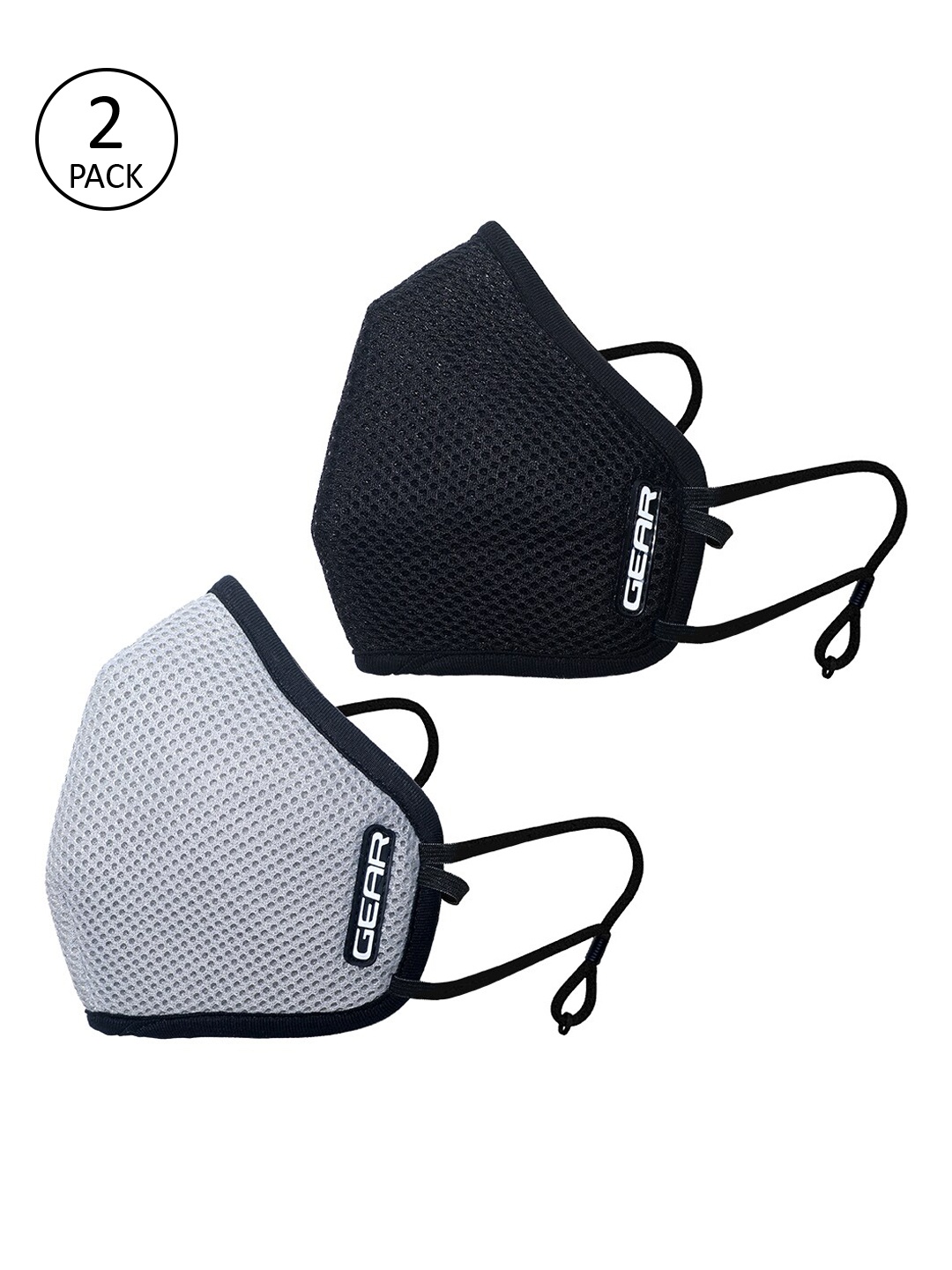 

Gear Unisex 2 Pcs Reusable 6-Ply Oxymax Plus G95 Outdoor Face Masks, Black