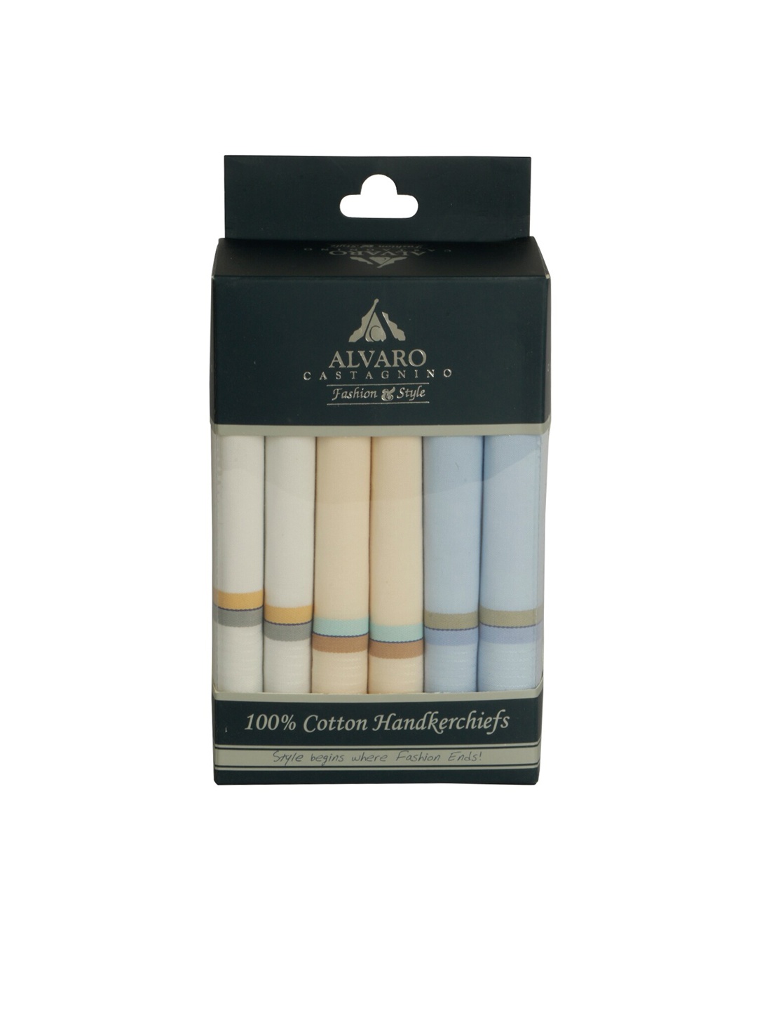 

Alvaro Castagnino Men Pack Of 6 Solid Handkerchiefs Gift Set, White