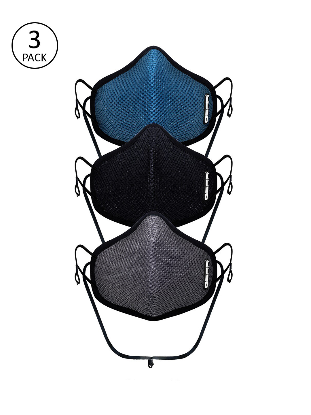 

Gear Pack Of 3 6-Ply Oxymax Plus G95 Protective Outdoor Masks, Black