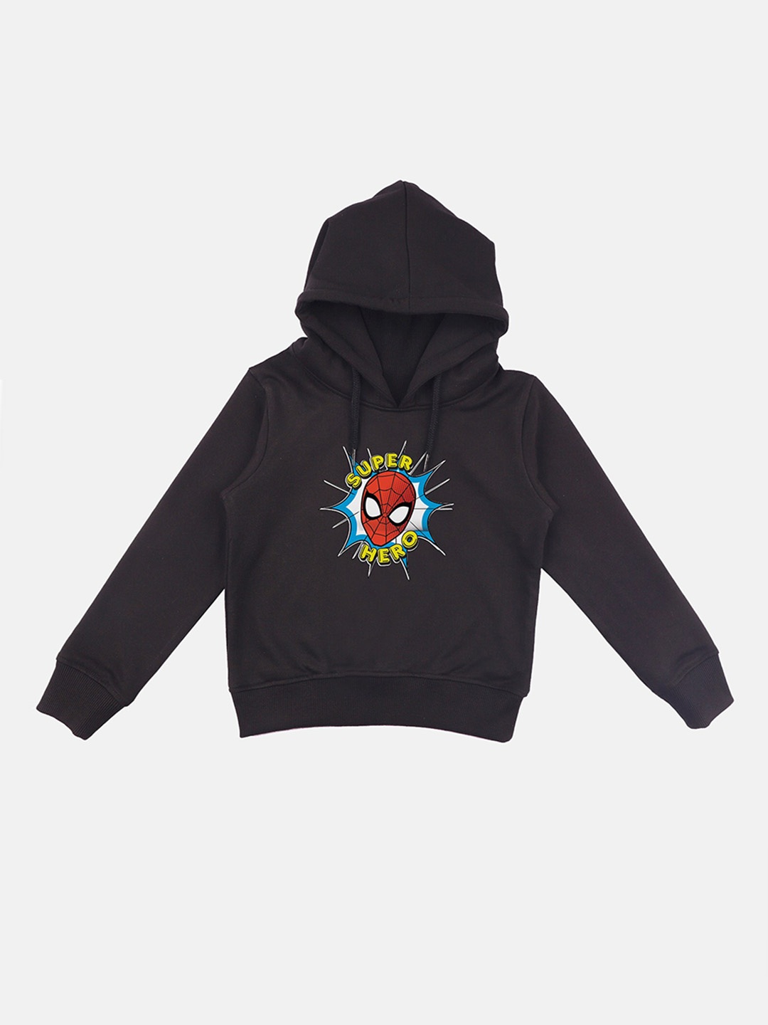

YK Marvel Boys Black Avengers Spiderman Print Hoodie With Attached Face Covering