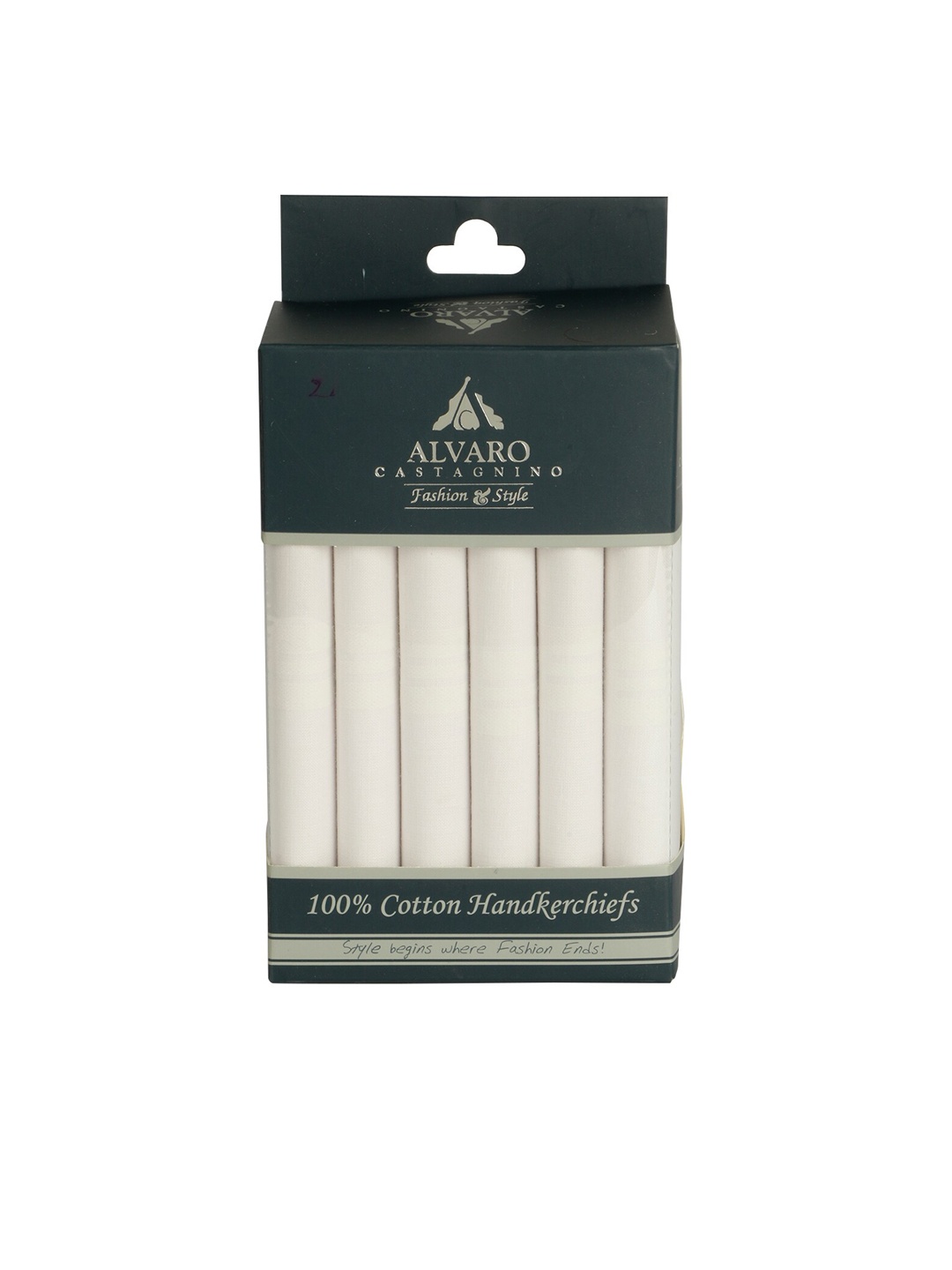 

Alvaro Castagnino Set Pack of 6 White Solid Handkerchiefs