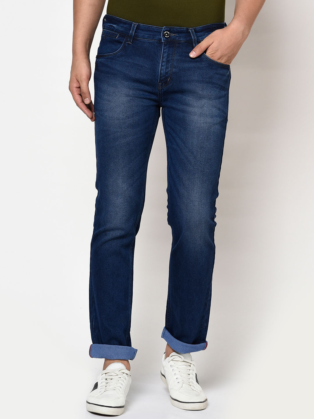 

Octave Men Navy Blue Regular Fit Mid-Rise Clean Look Jeans
