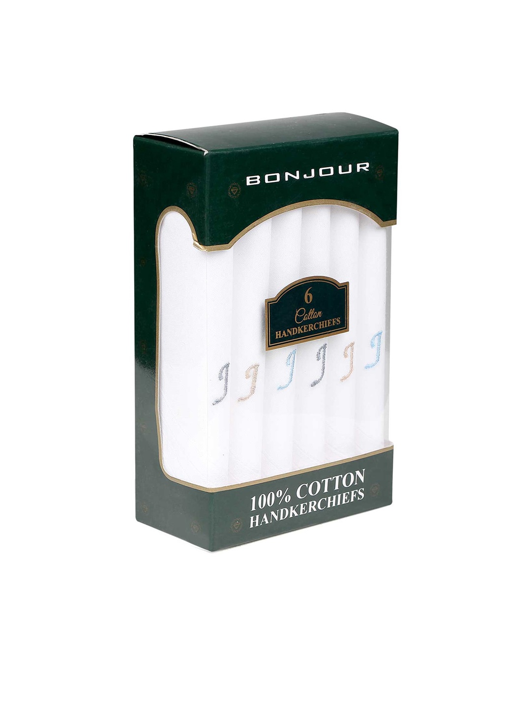 

Bonjour Men Pack Of 6 White Solid Handkerchiefs Accessory Gift Set