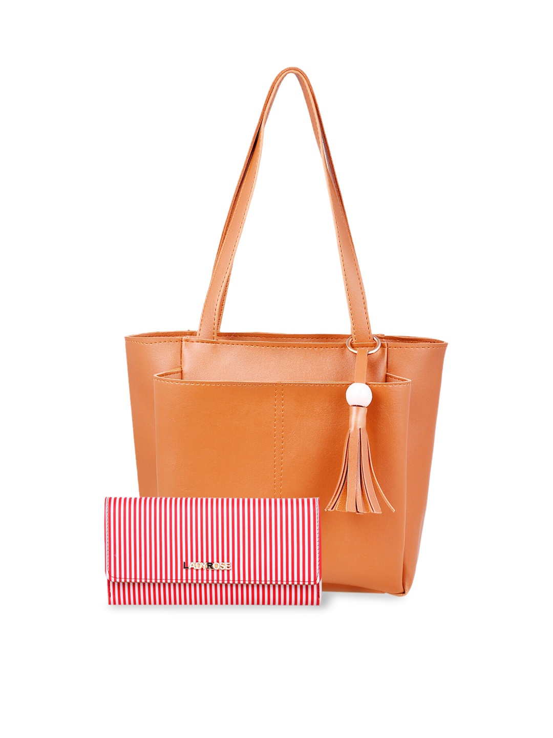

WOMEN MARKS Tan Brown Solid Shoulder Bag With Clutch