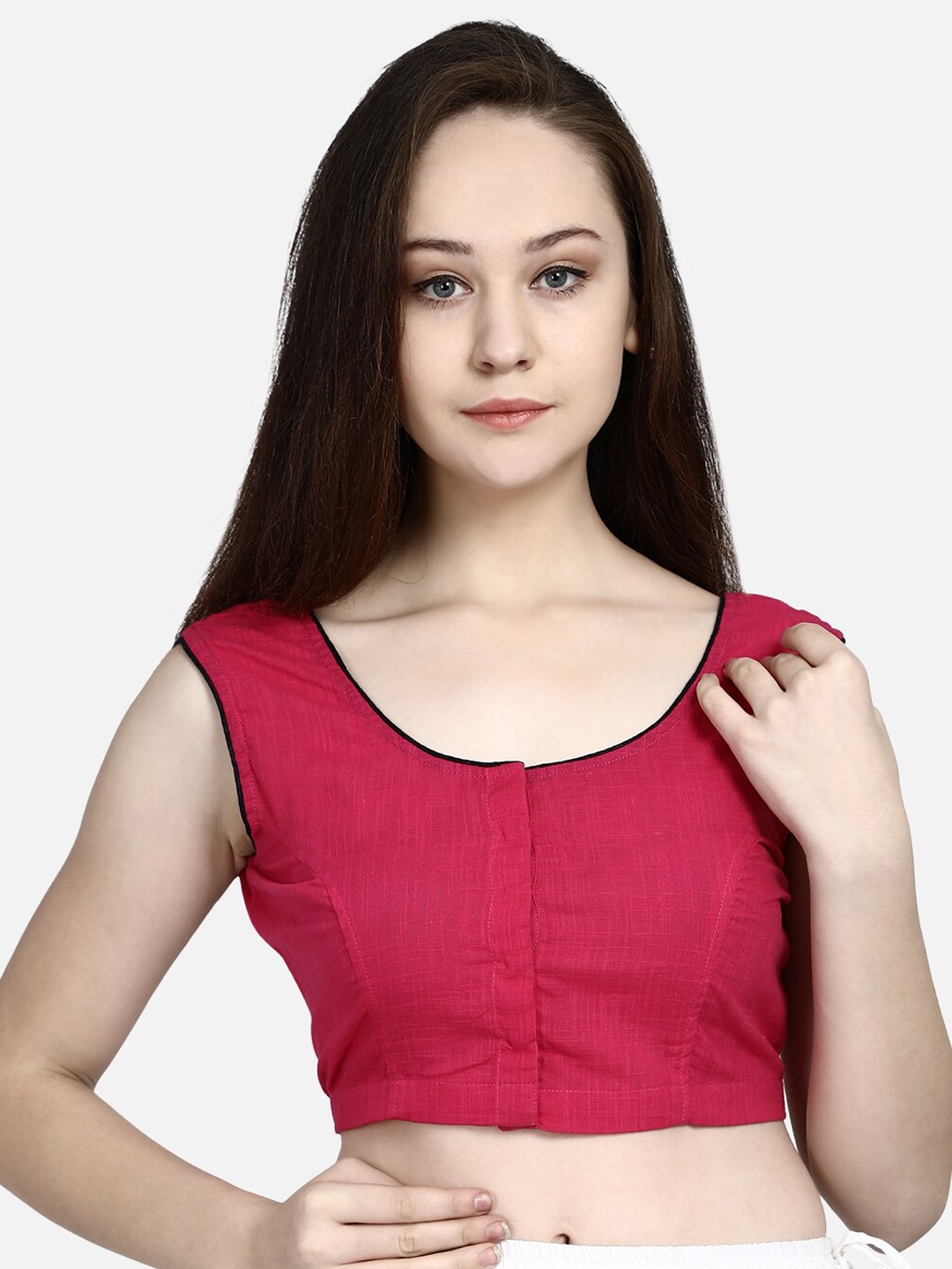 

Molcha Women Pink Embroidered Saree Blouse