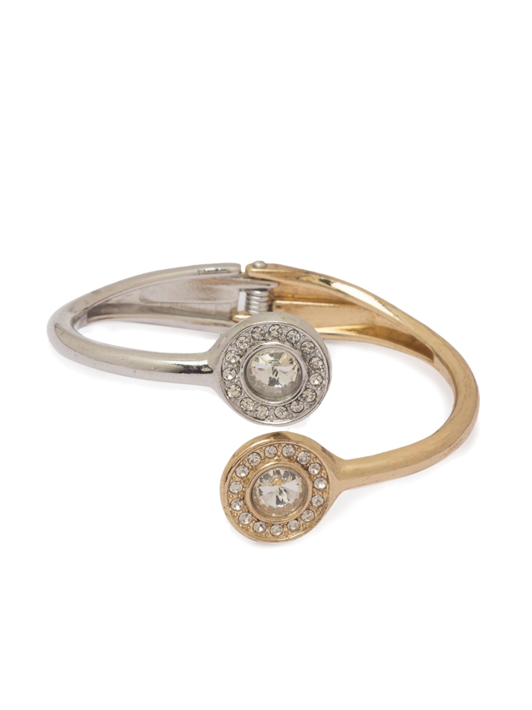 

Globus Gold-Plated & Silver-Toned Cubic Zirconia Bangle-Style Bracelet