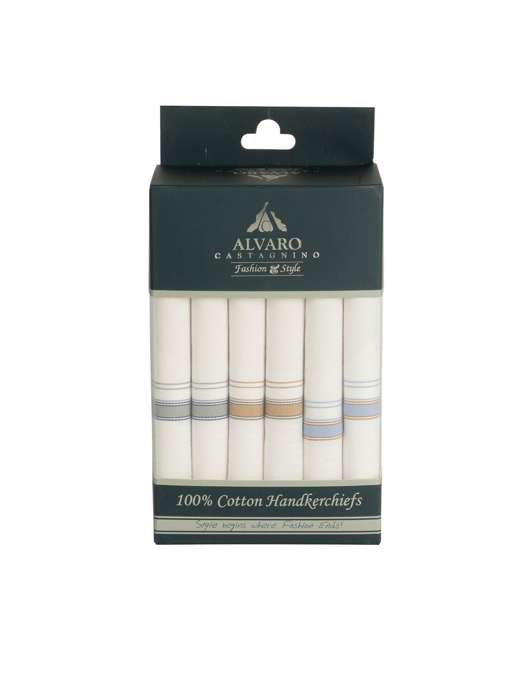 

Alvaro Castagnino Men Set of 6 White Solid Premium Handkerchiefs Gift Set