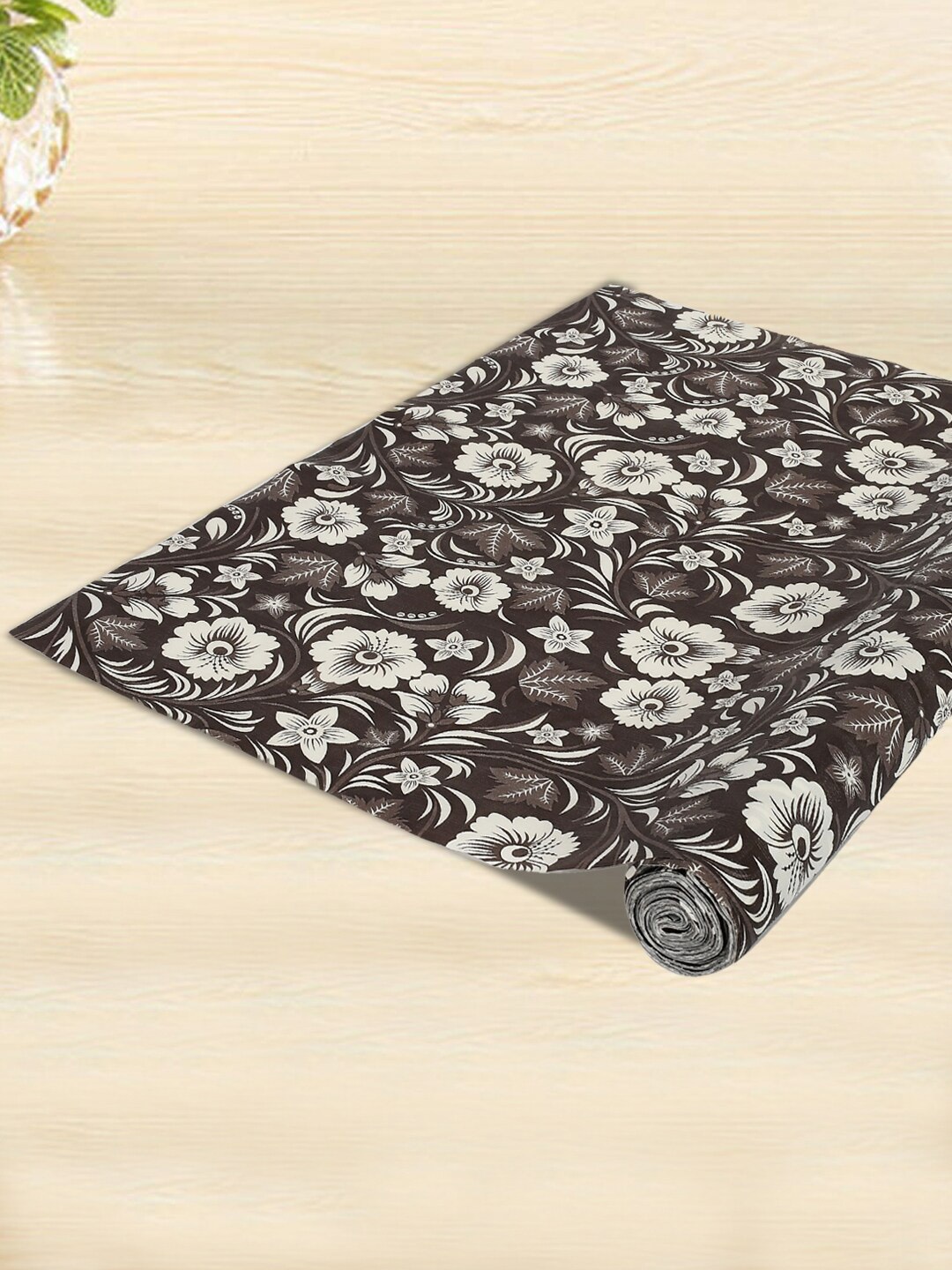 

Kuber Industries Brown & White Printed Kitchen Drawer Sustainable Shelf Liner