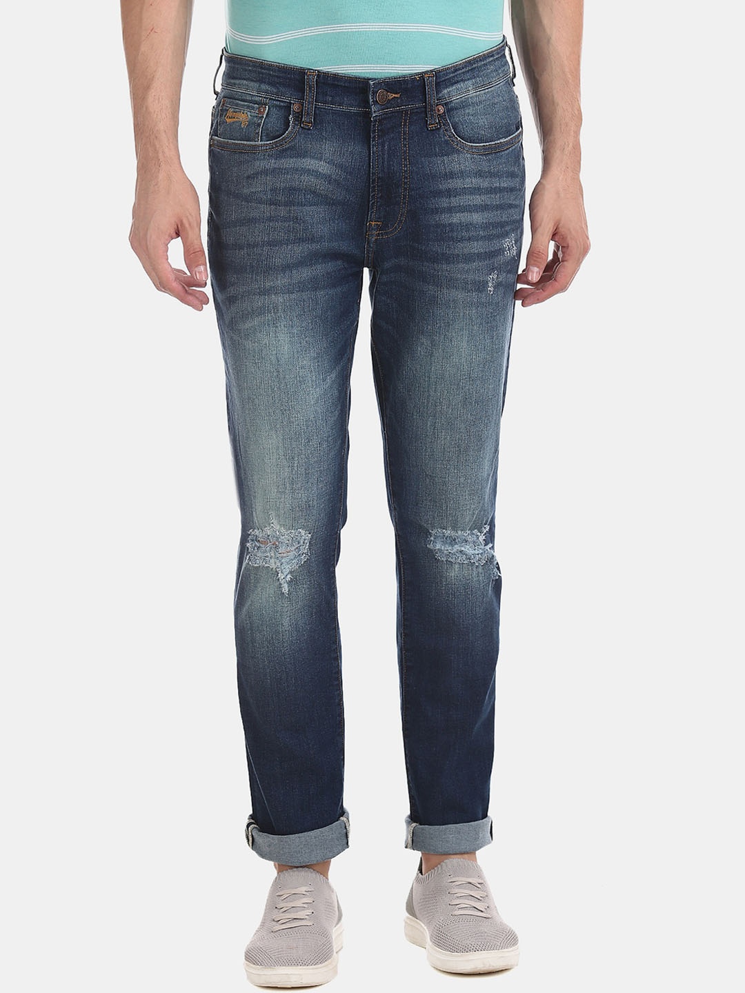 

Aeropostale Men Blue Slim Fit Mid-Rise Mildly Distressed Jeans
