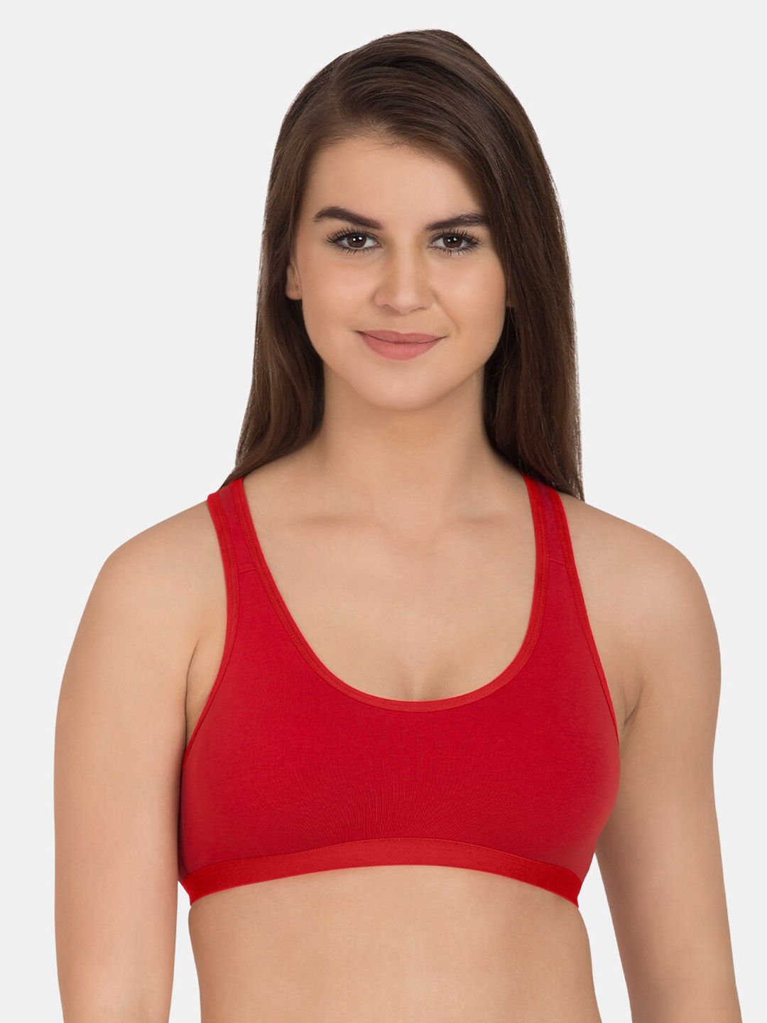 

Tweens Red Solid Non-Wired Lightly Padded Workout Bra TW-273-RD