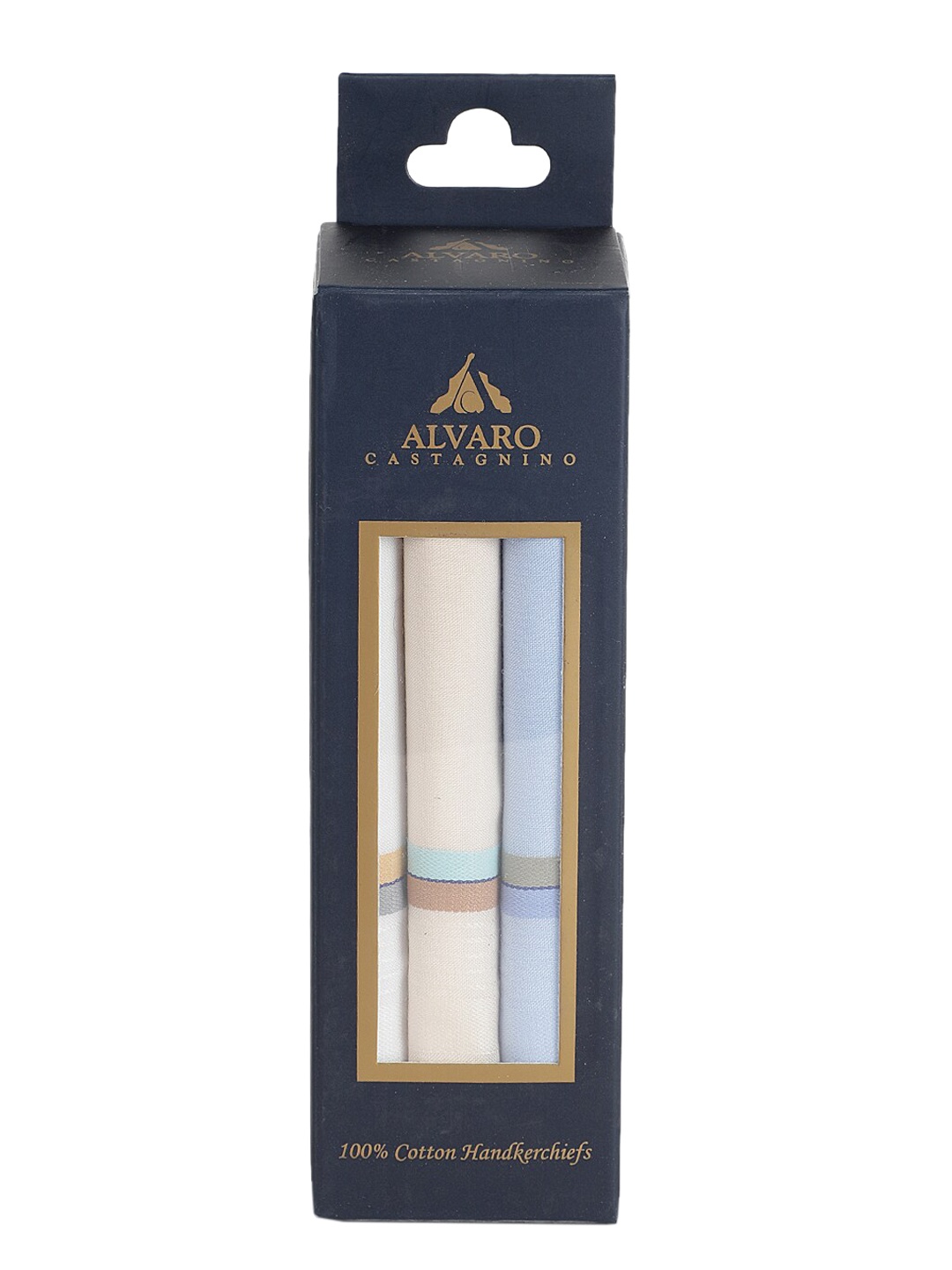 

Alvaro Castagnino Men Pack of 3 Solid Handkerchiefs Accessory Gift Set, Blue