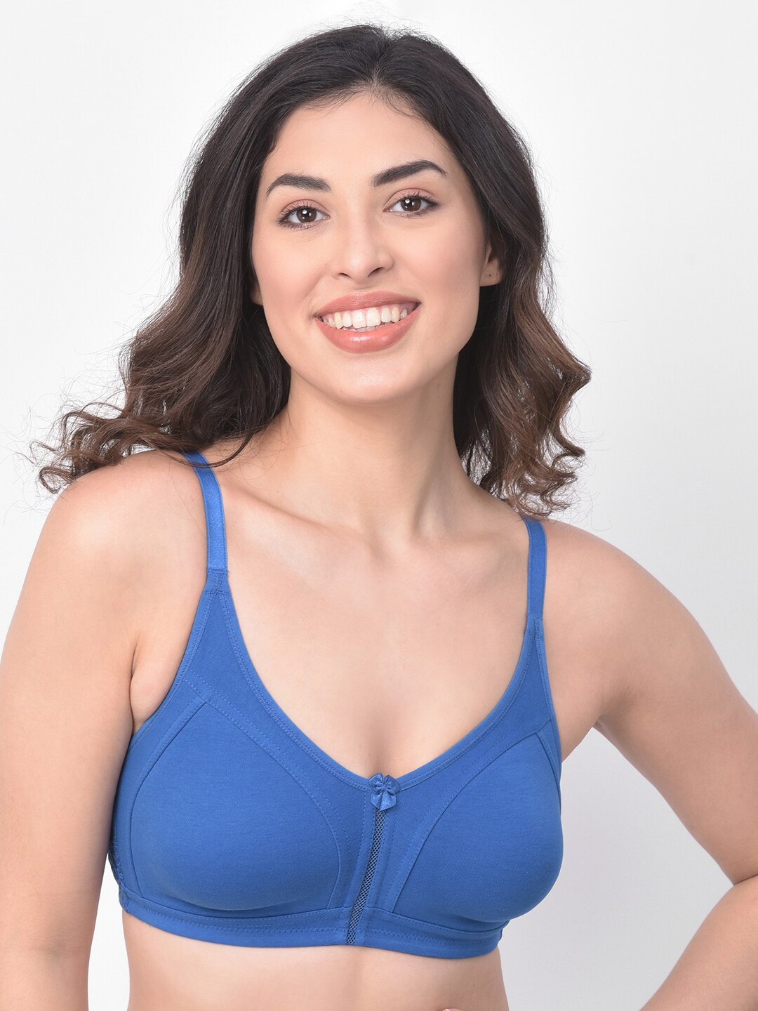 

Clovia Blue Solid Non-Wired Non Padded T-shirt Bra BR2076P0832E