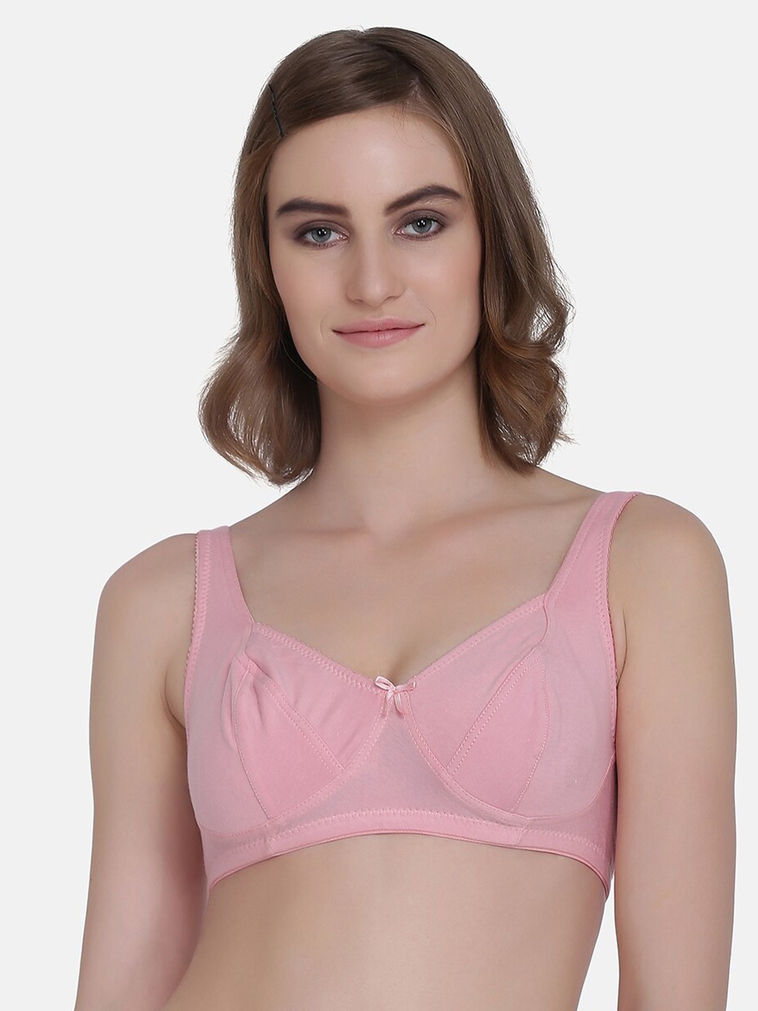 

Da Intimo Pink Solid Non-Wired Non Padded Minimizer Bra