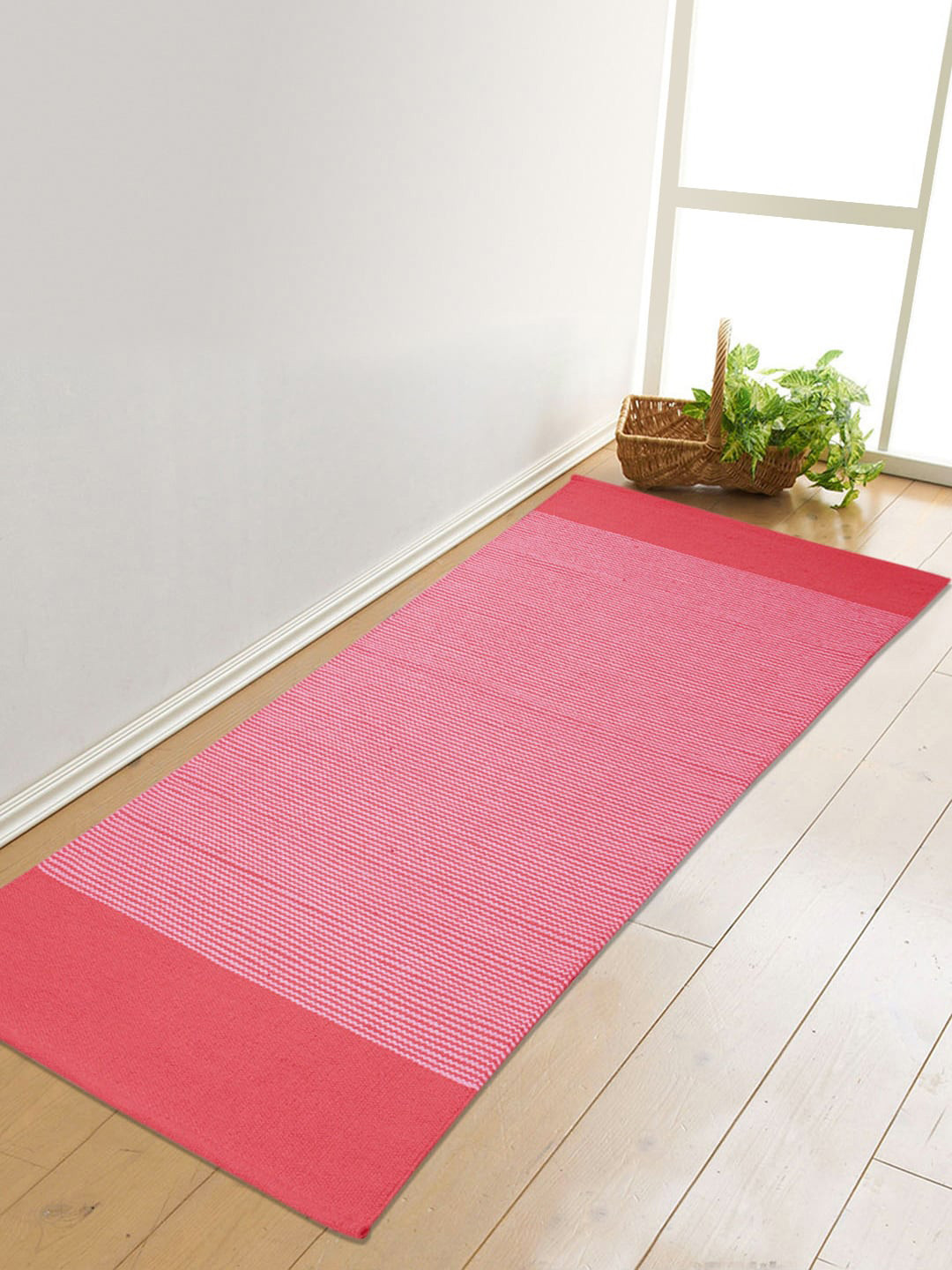 

Saral Home Red & White Striped Cotton Handloom Yoga Mat