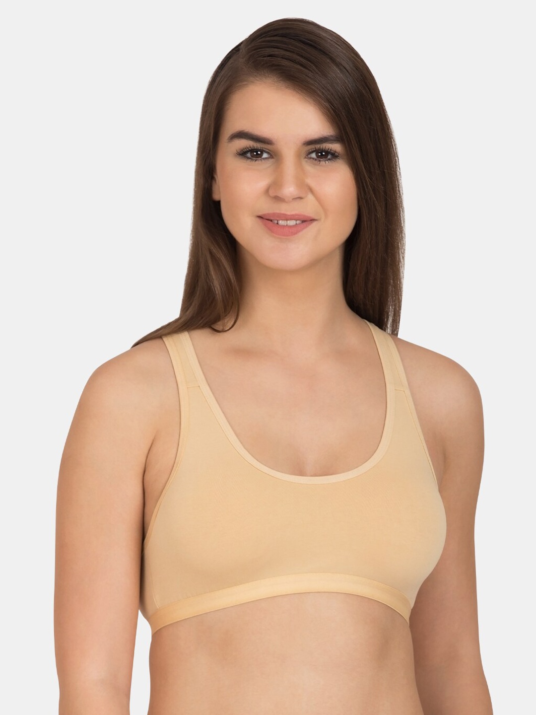 

Tweens Beige Solid Non-Wired Lightly Padded Workout Bra TW-273-SK-30B