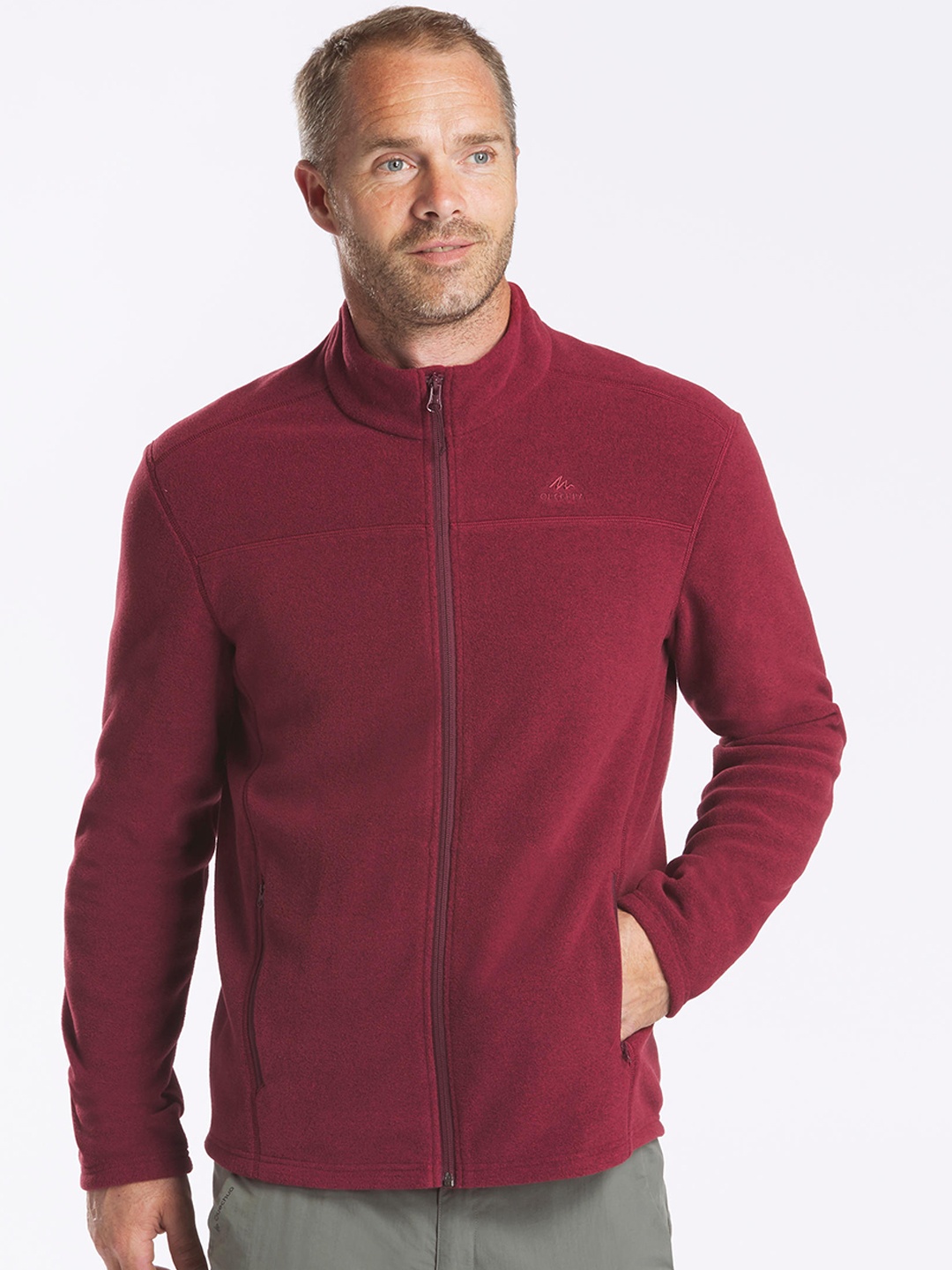 

Quechua By Decathlon Men Red Printed Insulator Hiking and Trekking Tailored Jacket