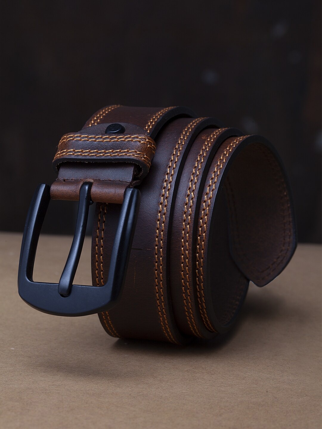

Teakwood Leathers Men Brown Solid Belt