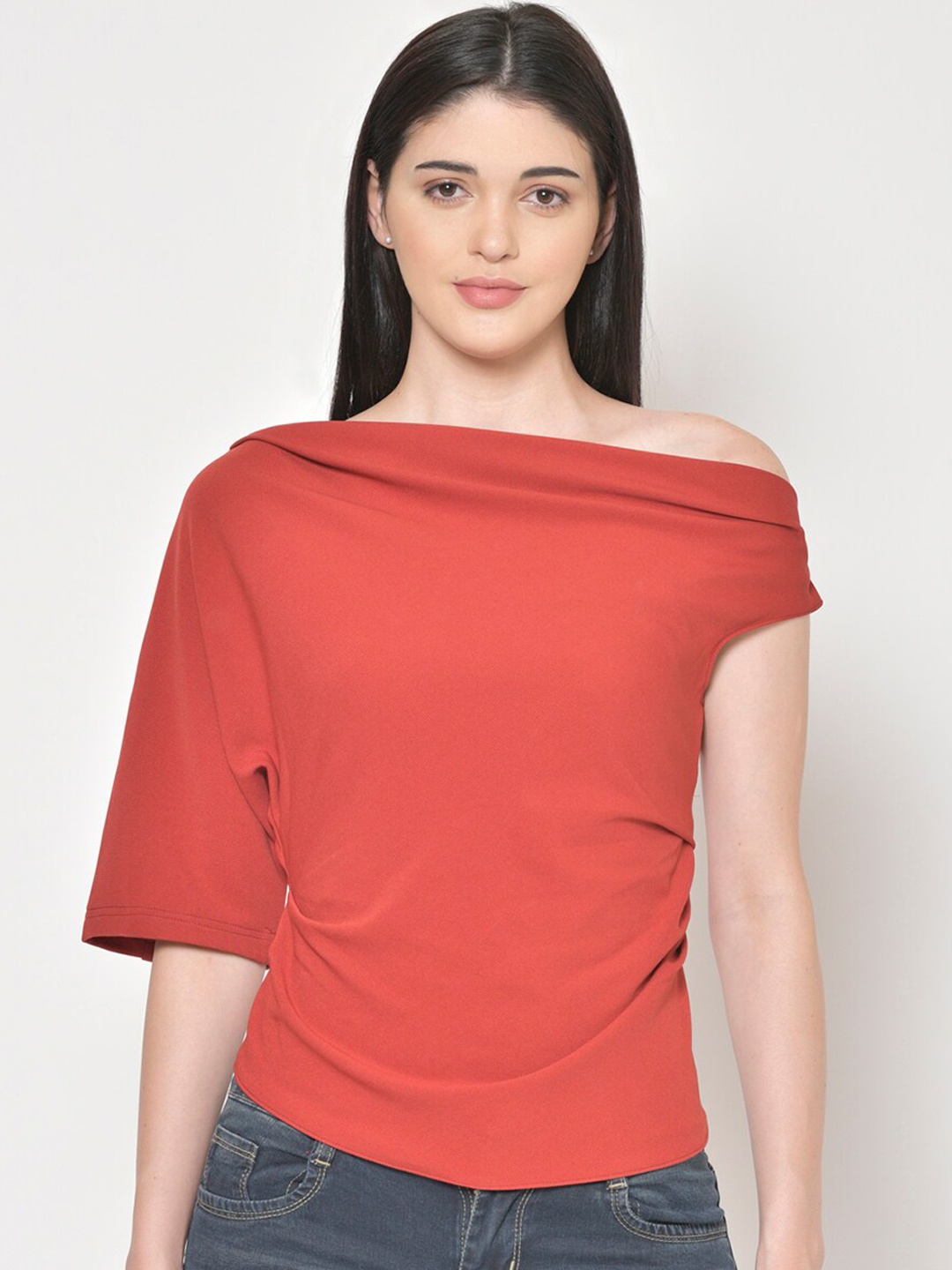 

Cation Women Red Solid Top