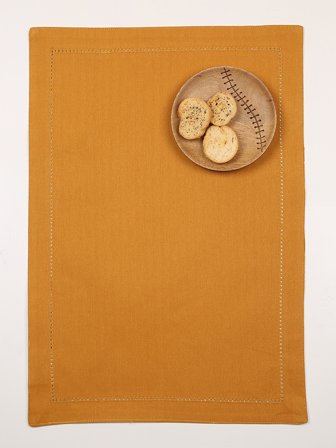 

ellementry Mustard Yellow Set Of 6 Solid Table Placemats