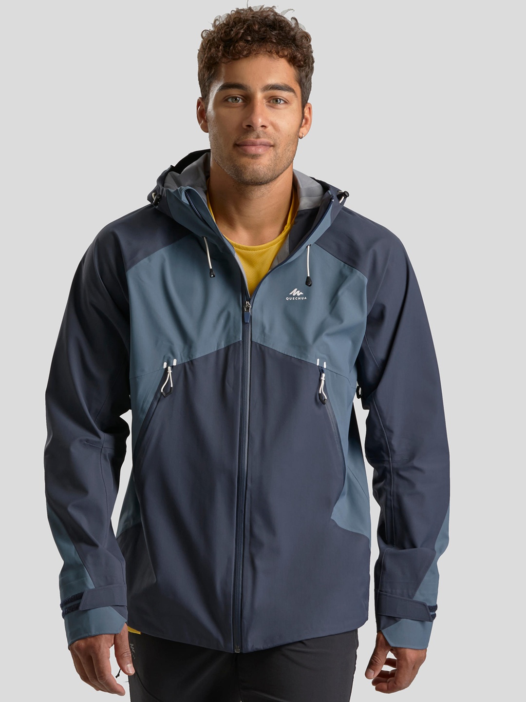 

Quechua By Decathlon Men Navy Blue Mountain Walking Water Resistant Hiking and Trekking Jacket