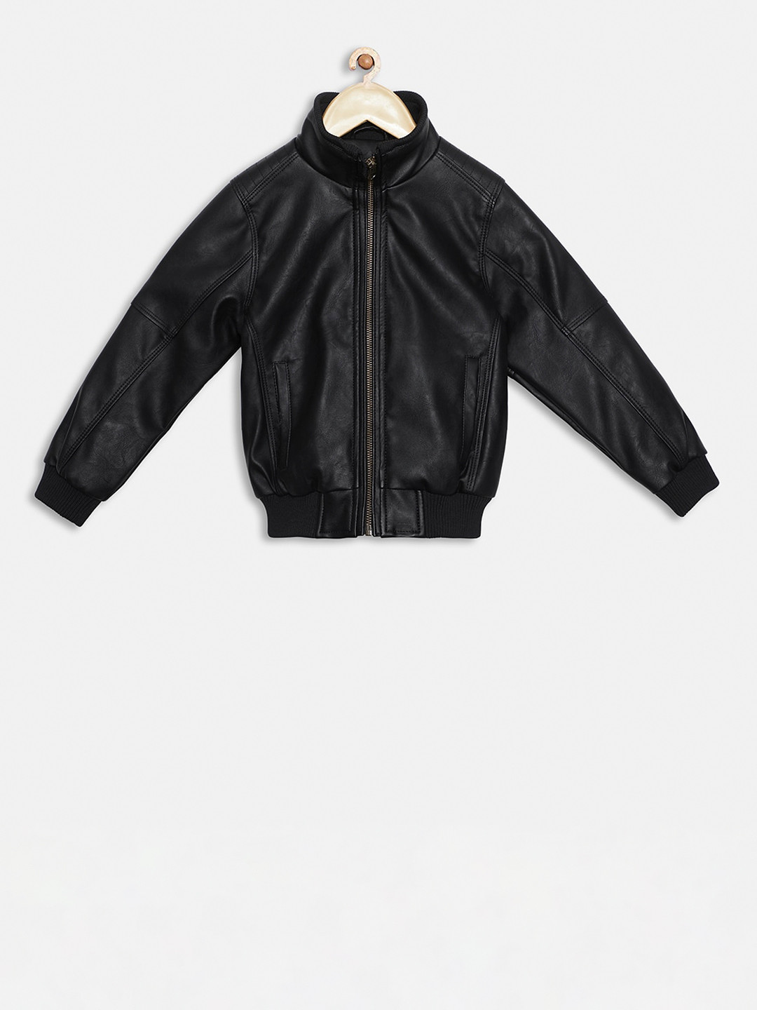 

t-base Unisex Kids Black Solid Lightweight Biker Jacket