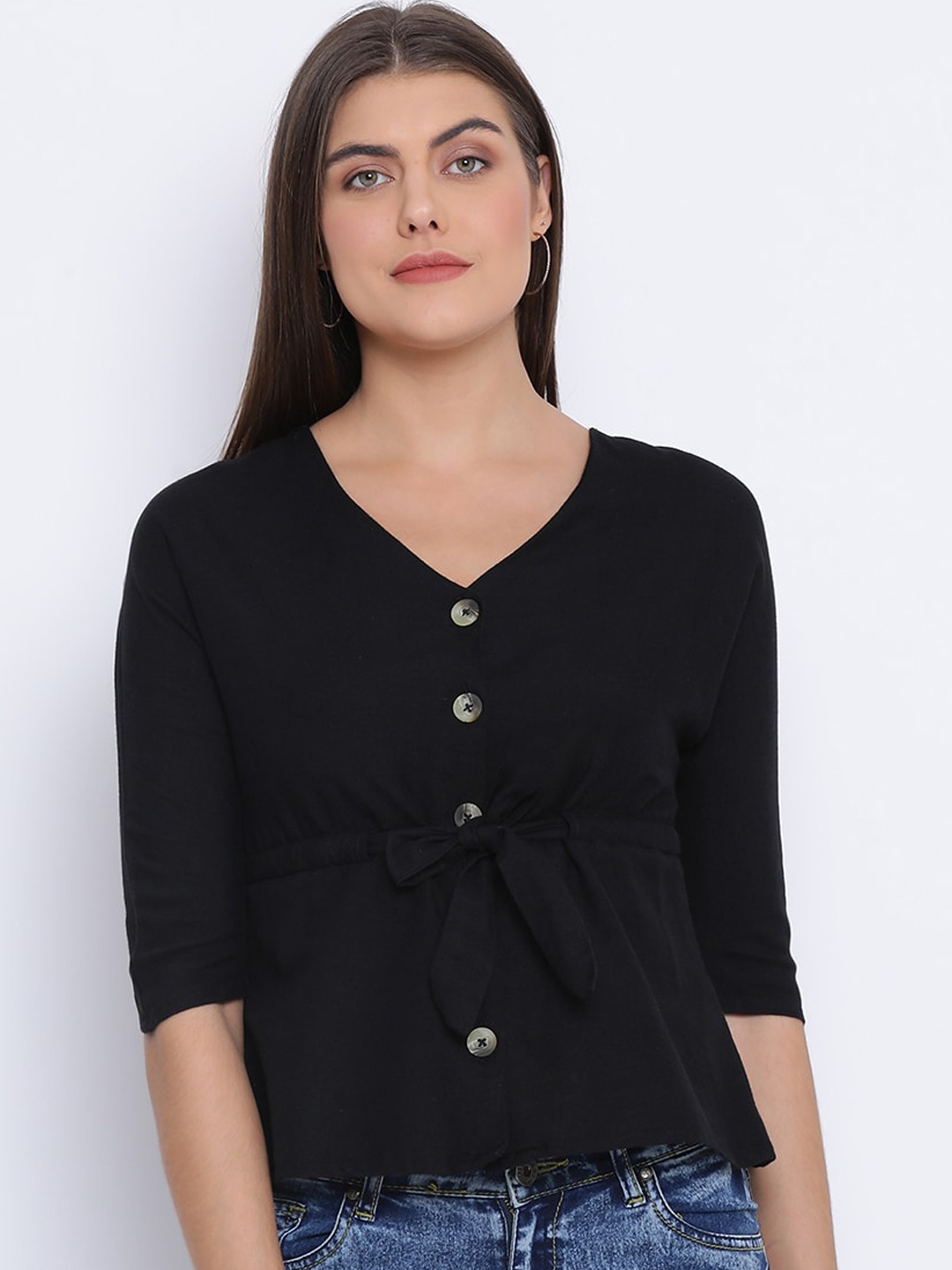 

Oxolloxo Women Black Solid Top