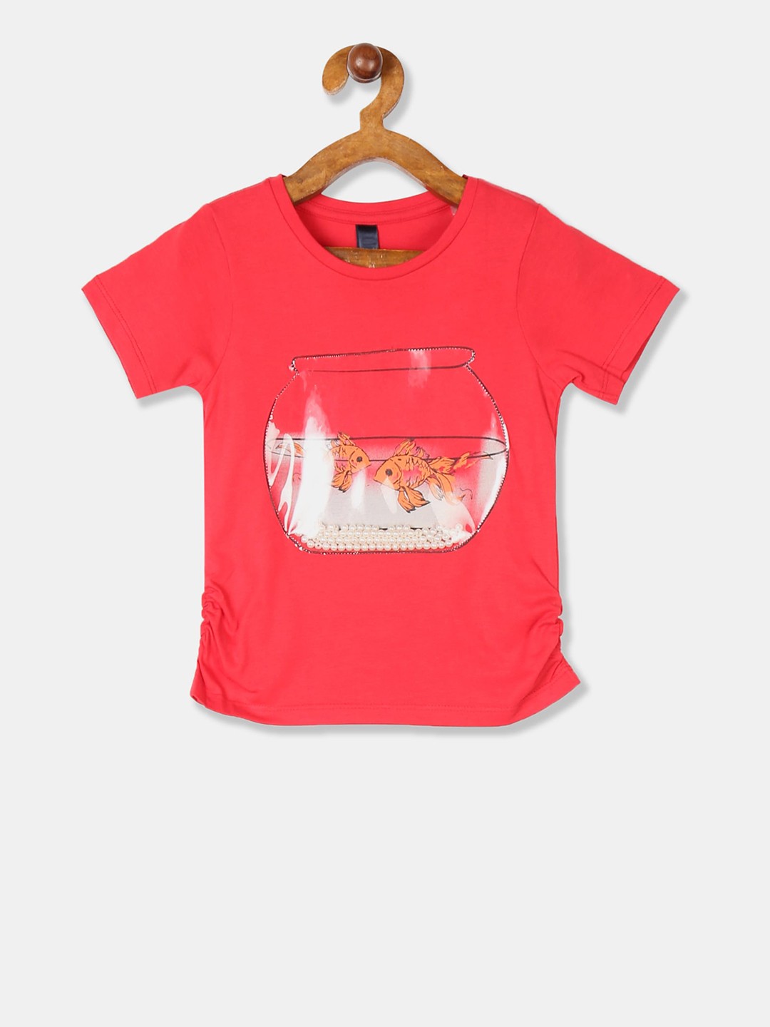 

Cherokee Girls Red Printed Round Neck T-shirt