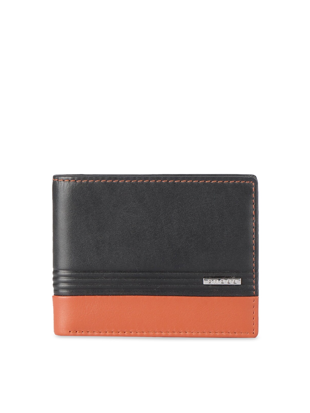 

Cross Men Black & Orange Colourblocked Two Fold Wallet
