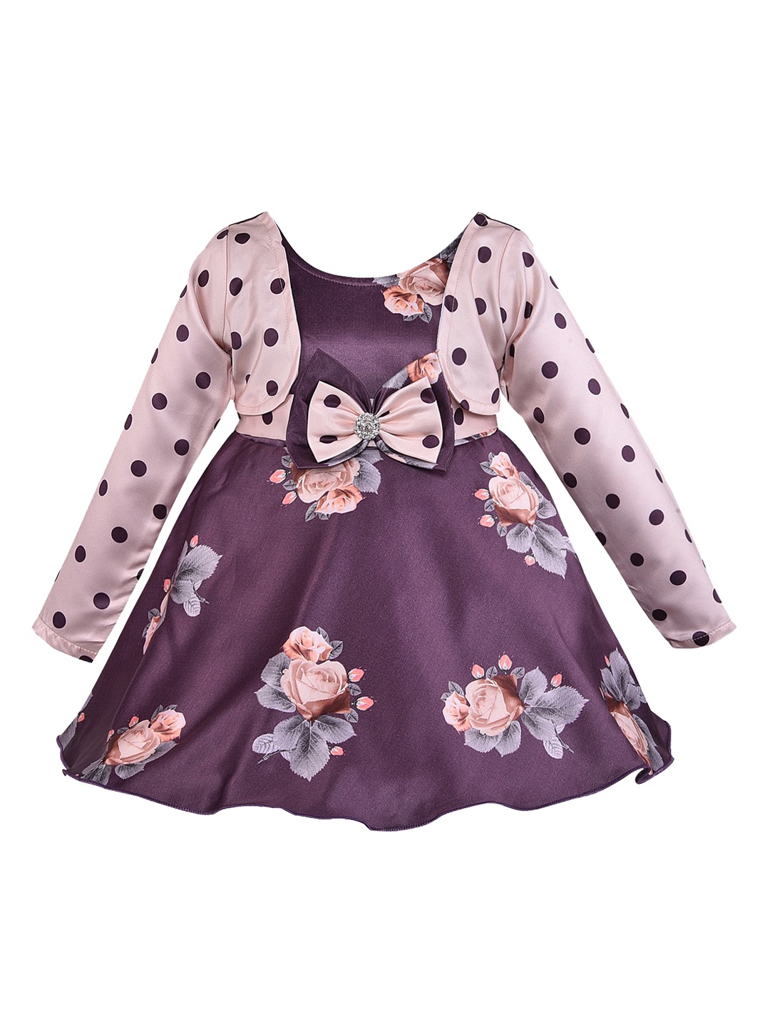 

Wish Karo Girls Purple Printed Fit and Flare Dress