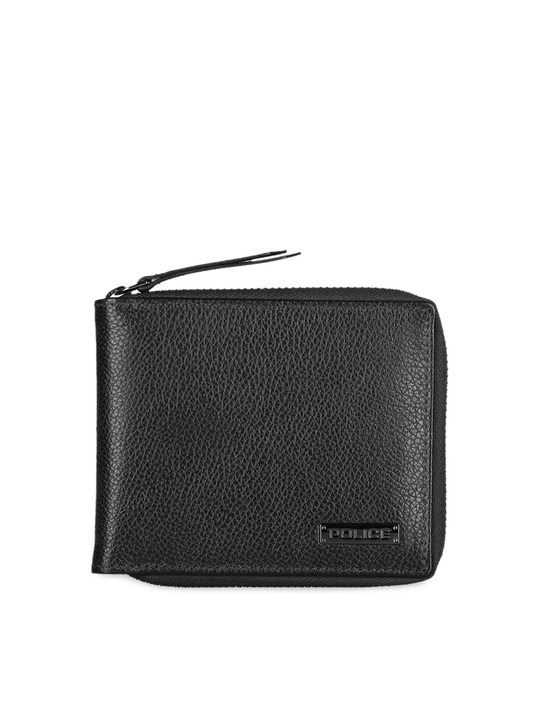 

Police Men Black Solid Zip Around Wallet