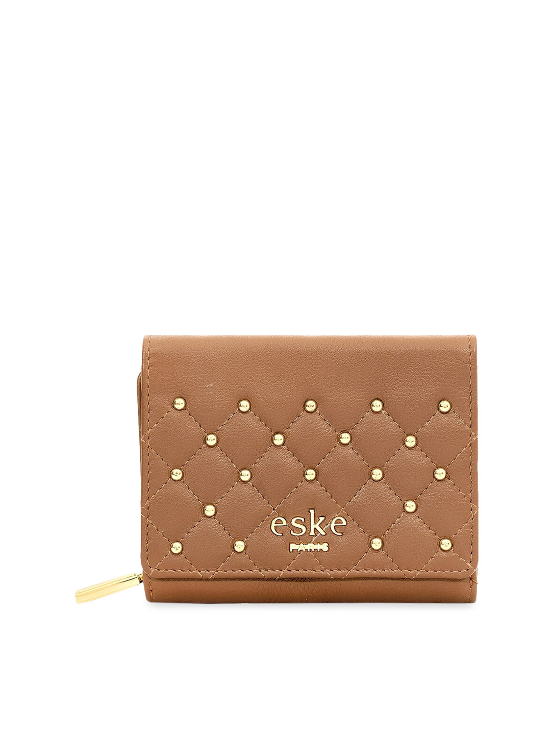 

Eske Women Brown Solid Three Fold Wallet