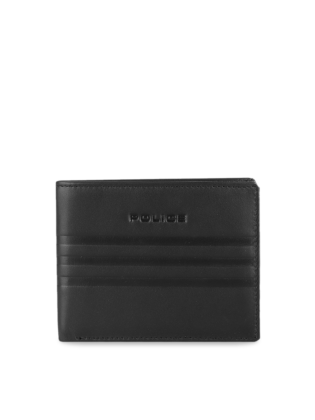 

Police Men Black Solid Leather Two Fold Wallet