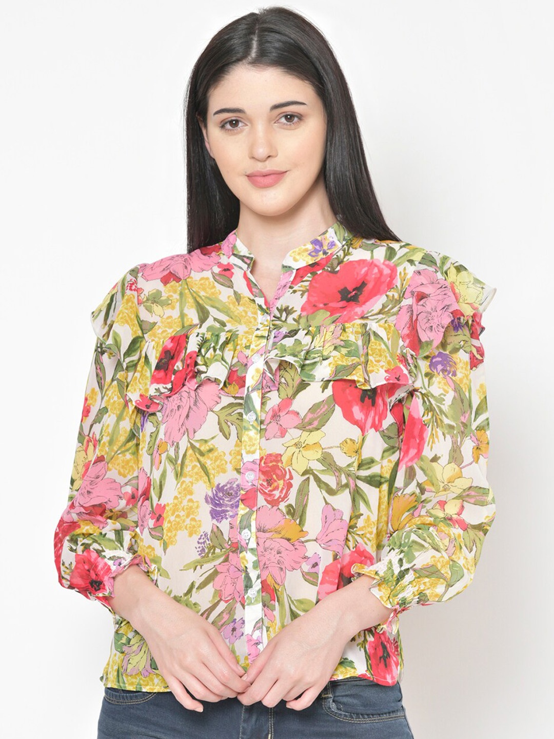 

Cation Women Multicoloured Tailored Fit Printed Casual Shirt, Multi