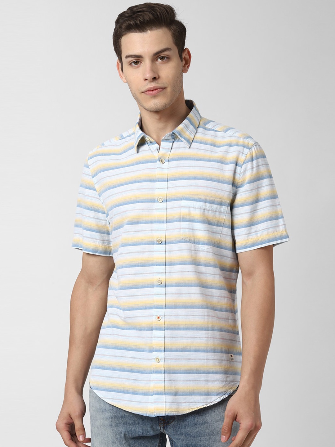 

Peter England Casuals Men Multicoloured Regular Fit Striped Casual Shirt, Multi