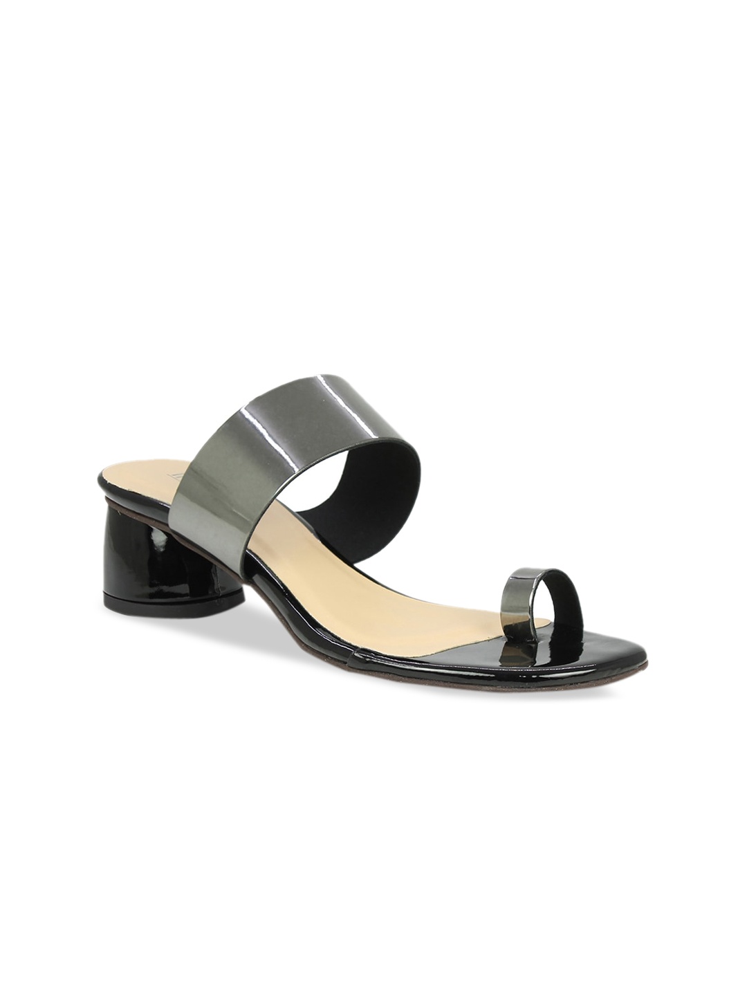 

Inc 5 Women Charcoal Grey Solid Block Heels