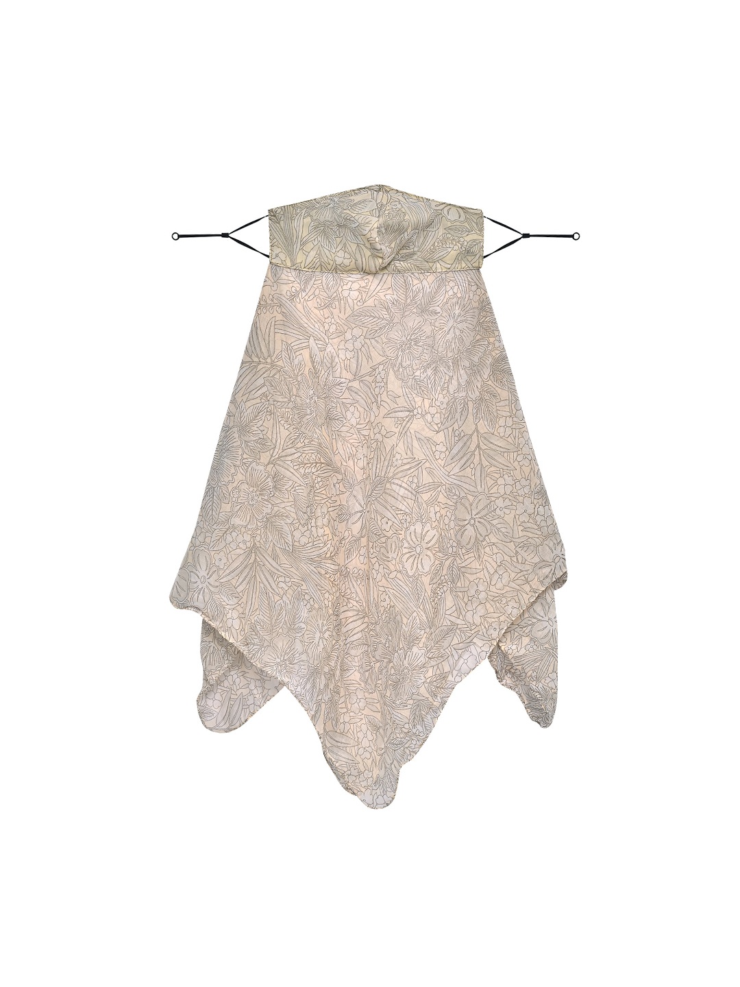 

SWAYAM Women Beige & Grey Printed 3-Ply Reusable Adjustable Face Mask With Scarf