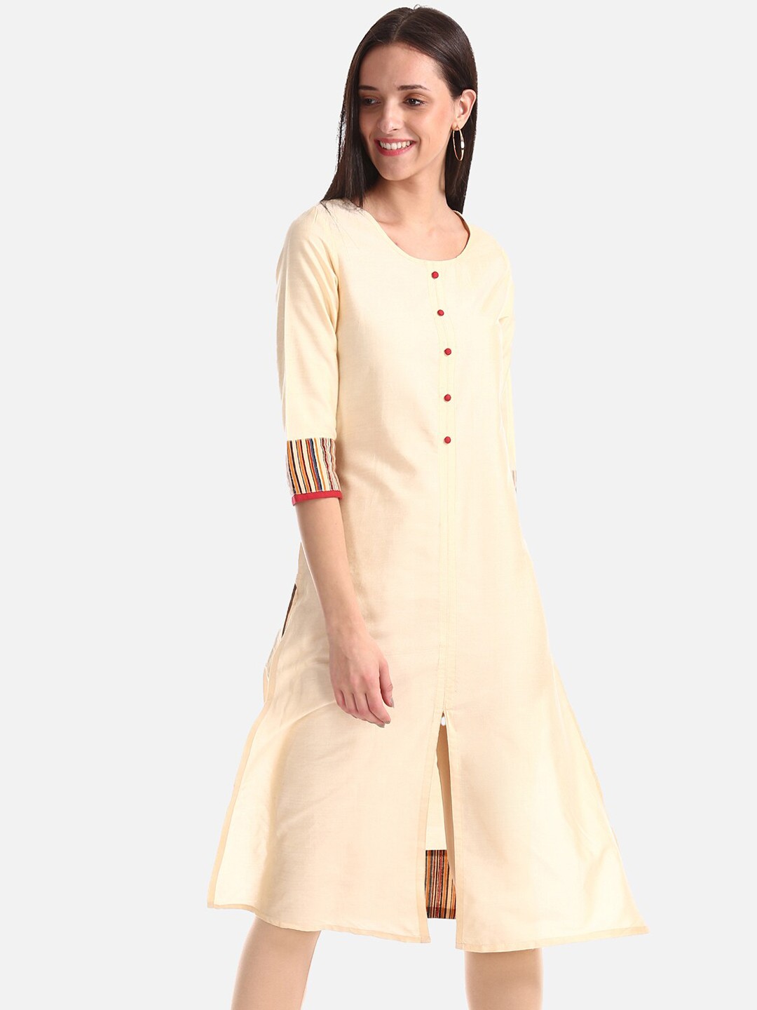 

Karigari Straight Kurta With Cropped Shrug, Beige