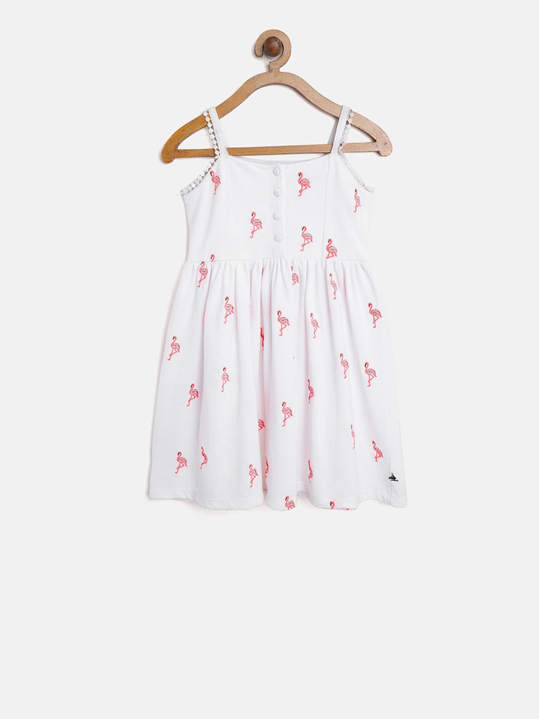 

Cherry Crumble Girls White Embroidered Fit and Flare Dress