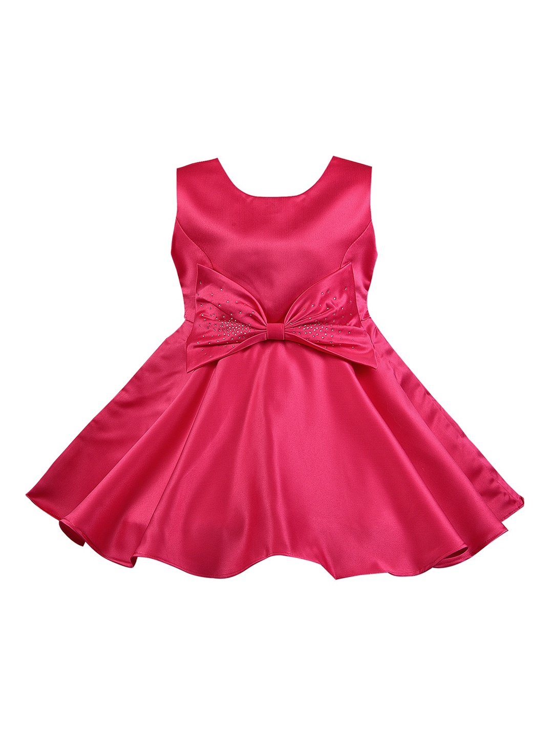 

Wish Karo Girls Pink Solid Fit and Flare Dress