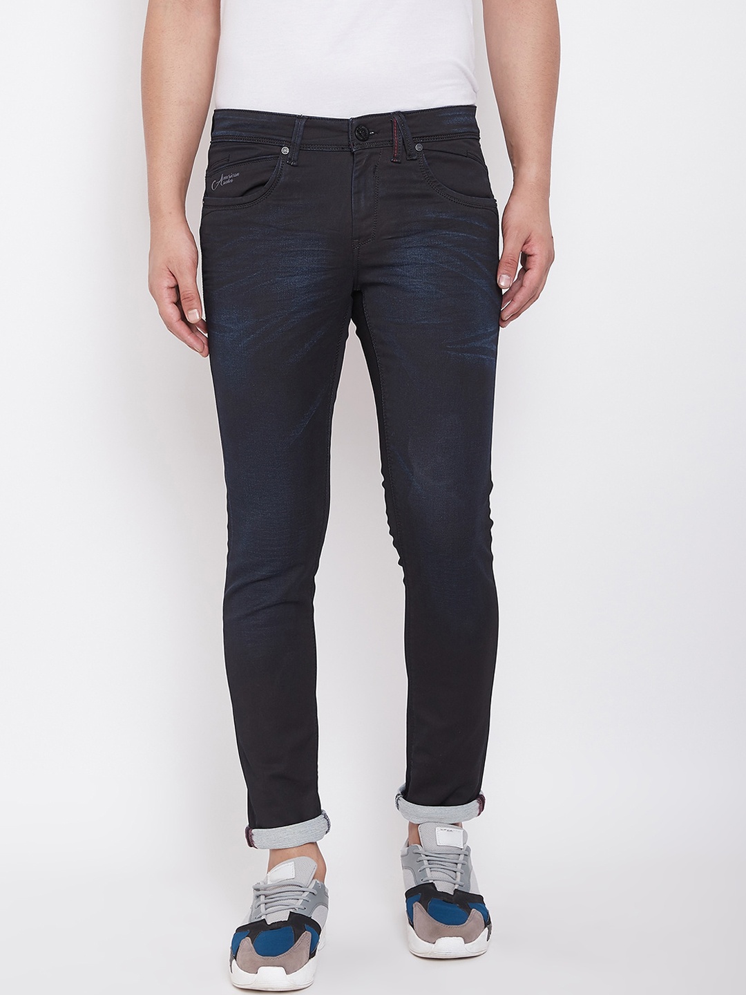 

American Archer Men Skinny Fit Light Fade Cotton Jeans, Blue