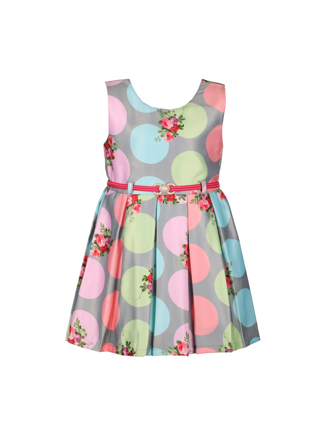 

Wish Karo Girls Multicoloured Printed Fit and Flare Dress, Multi