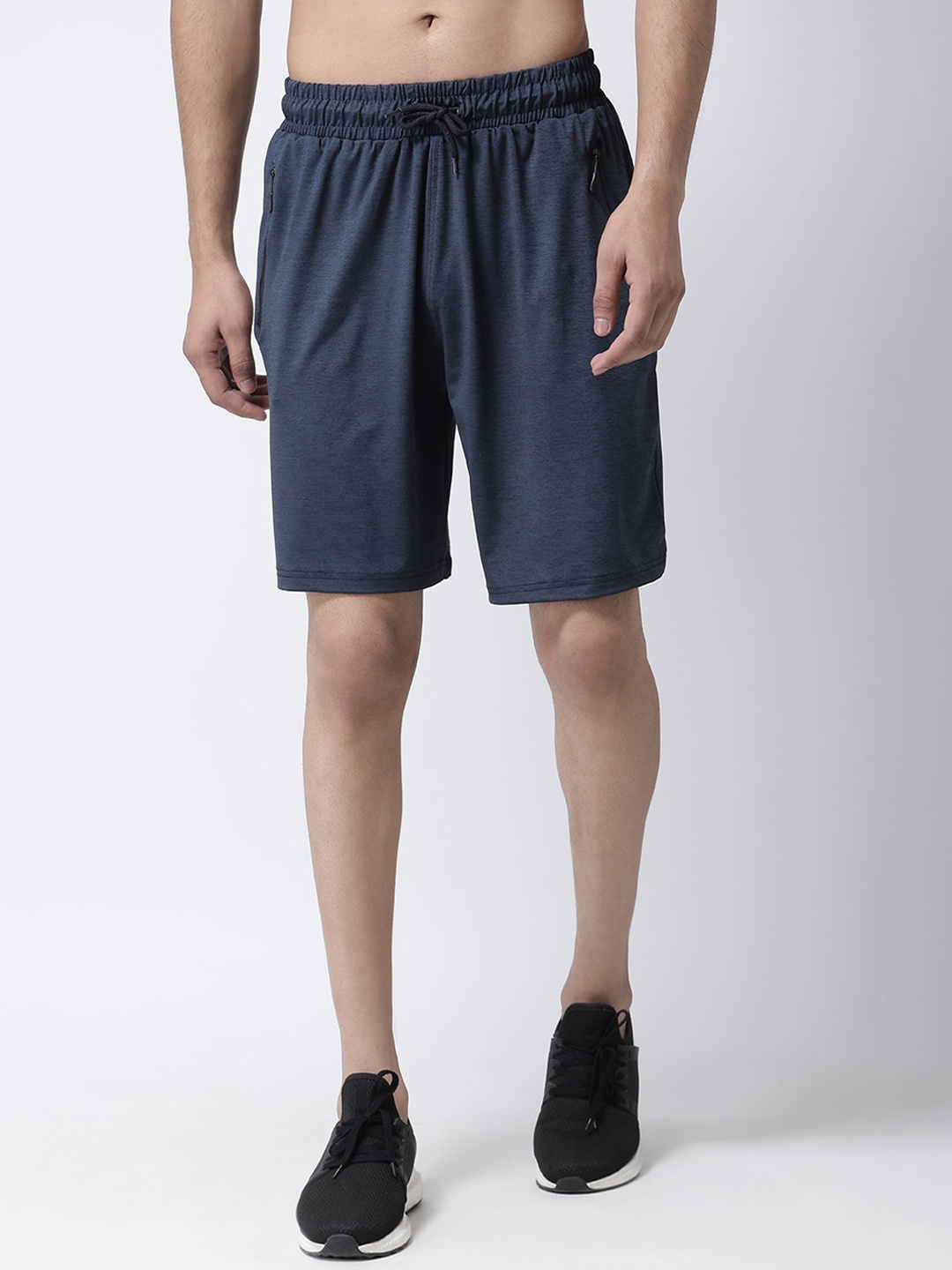 

BUKKUM Men Navy Blue Solid Regular Fit Sports Shorts