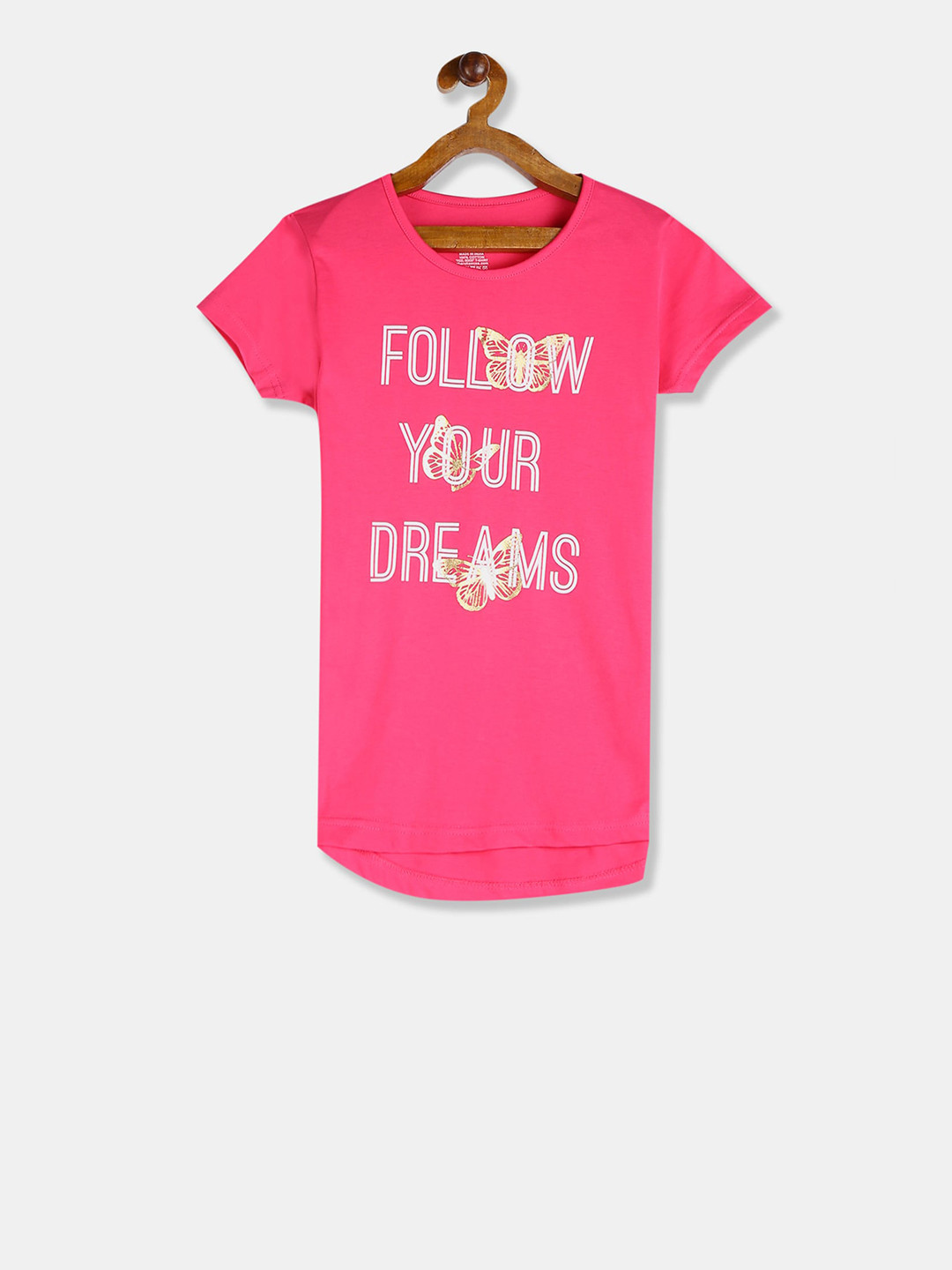 

Cherokee Girls Pink Printed Round Neck T-shirt