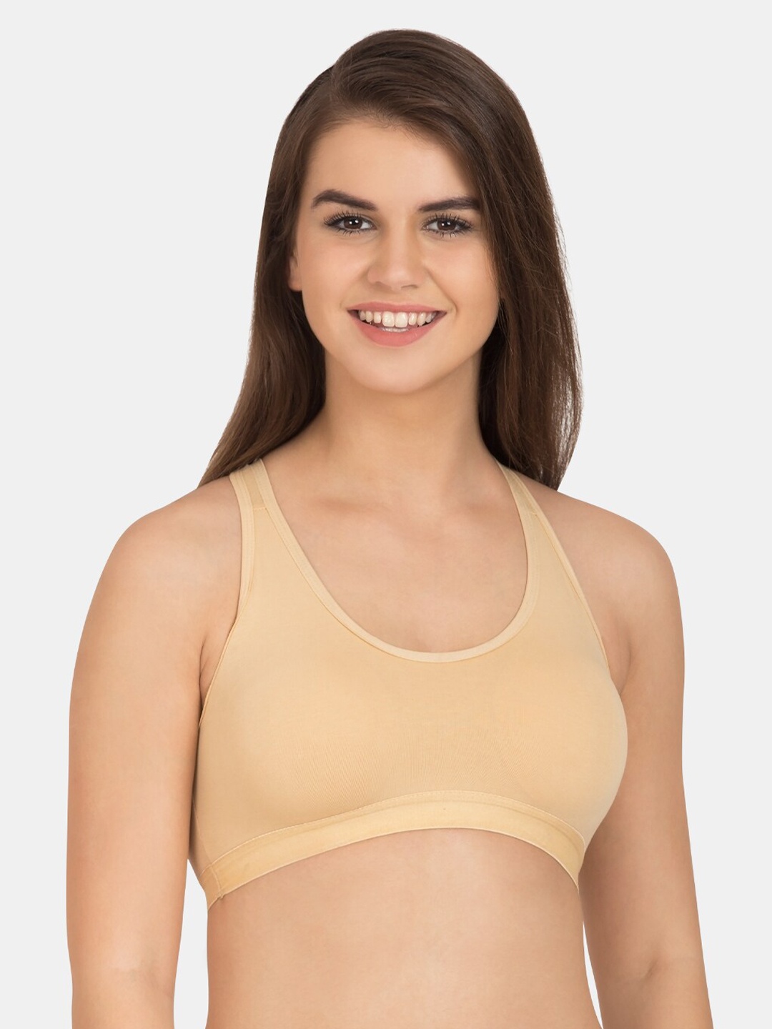 

Tweens Beige Solid Non-Wired Lightly Padded Workout Bra TW-276-SK-30B