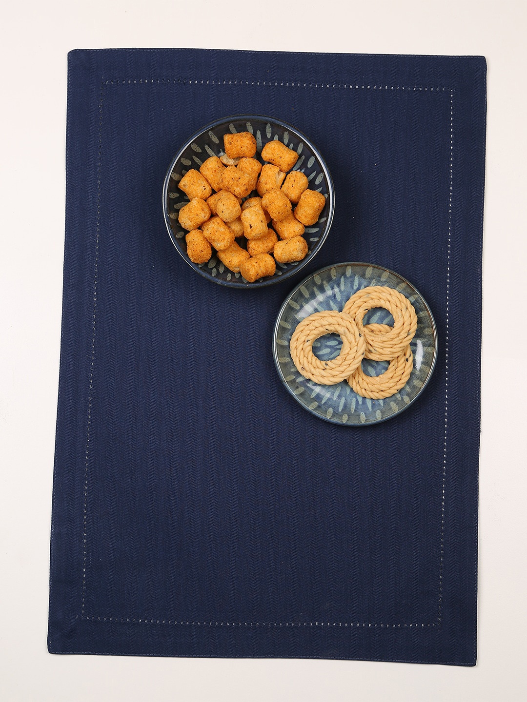 

ellementry Navy Blue Set Of 6 Solid Table Placemats