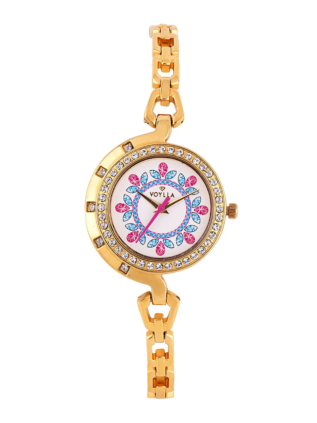 Voylla Women Gold-Toned & Pink Analogue Watch 8905124081237