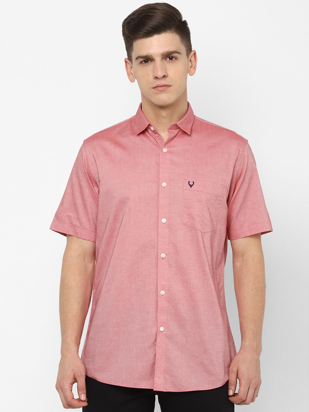 

Allen Solly Men Pink Slim Fit Solid Casual Shirt