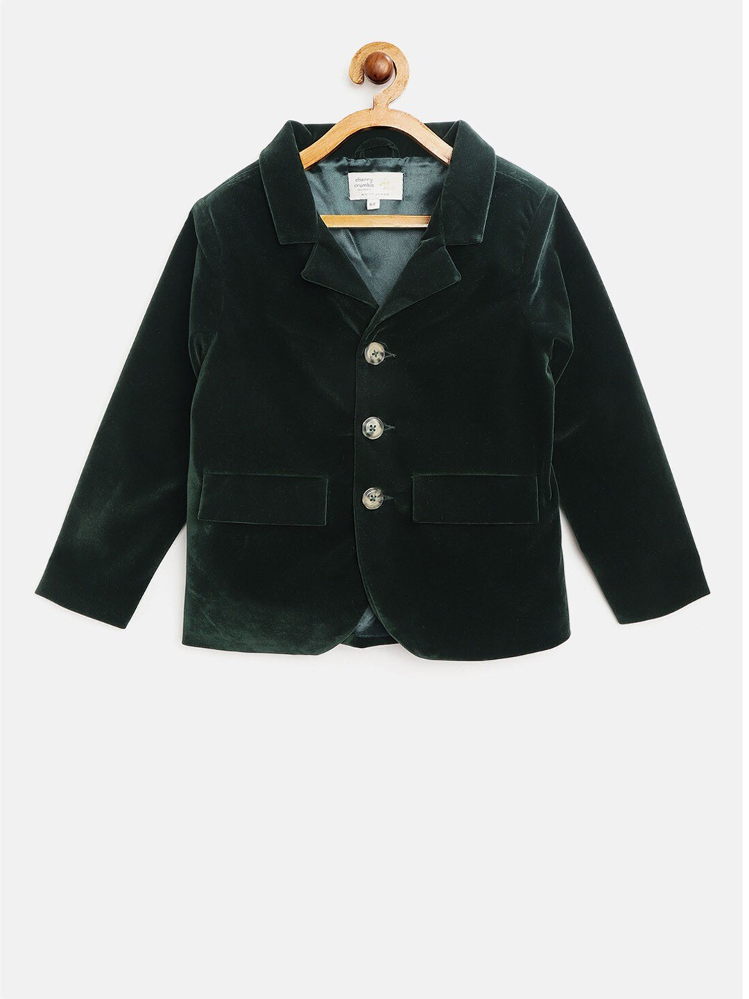 

Cherry Crumble Boys Green Solid Coat